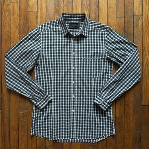 Rare Diesel Black Gold 3D Checkered Button Shirt Men 52 White Black Green Preppy